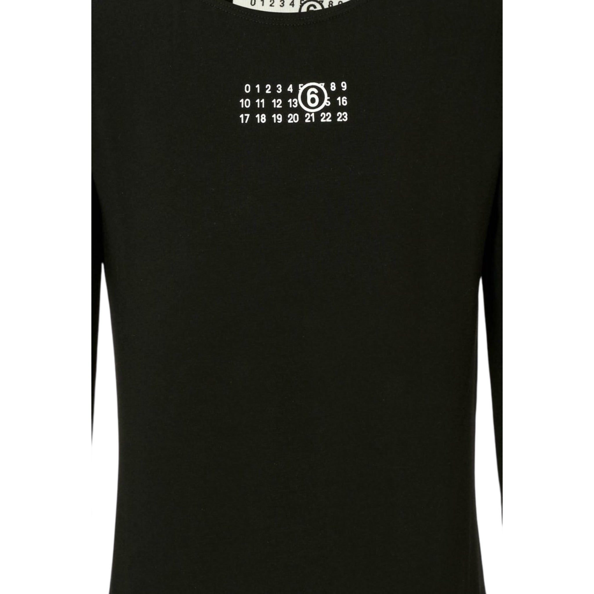 Maison Margiela Body Manica Lunga tinta unita con Stampa Logo Nero per Bambina M60911X NERO MAISON MARGIELA 