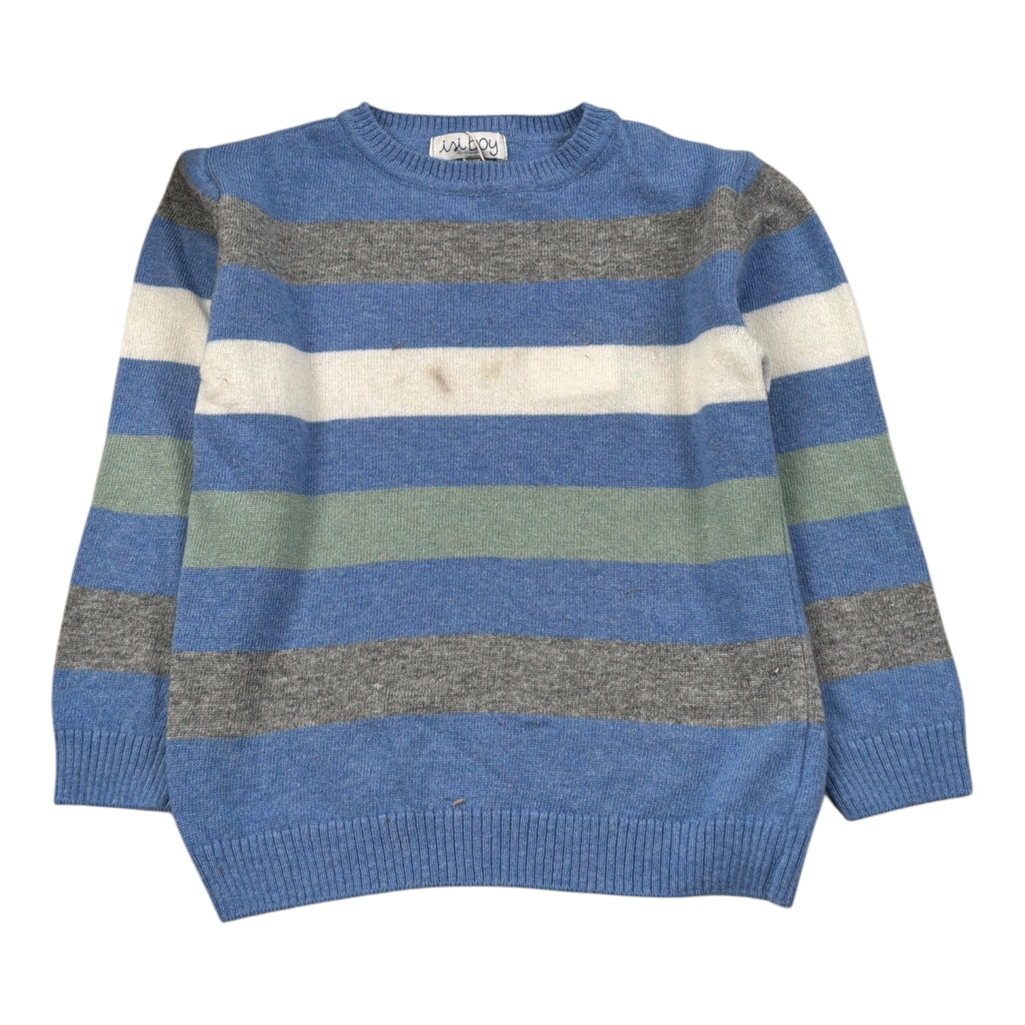 Malvi & Co Maglia tinta unita con Fantasia A Righe Azzurro per Bambino F25B202GFLL AZZURRO MALVI & CO 