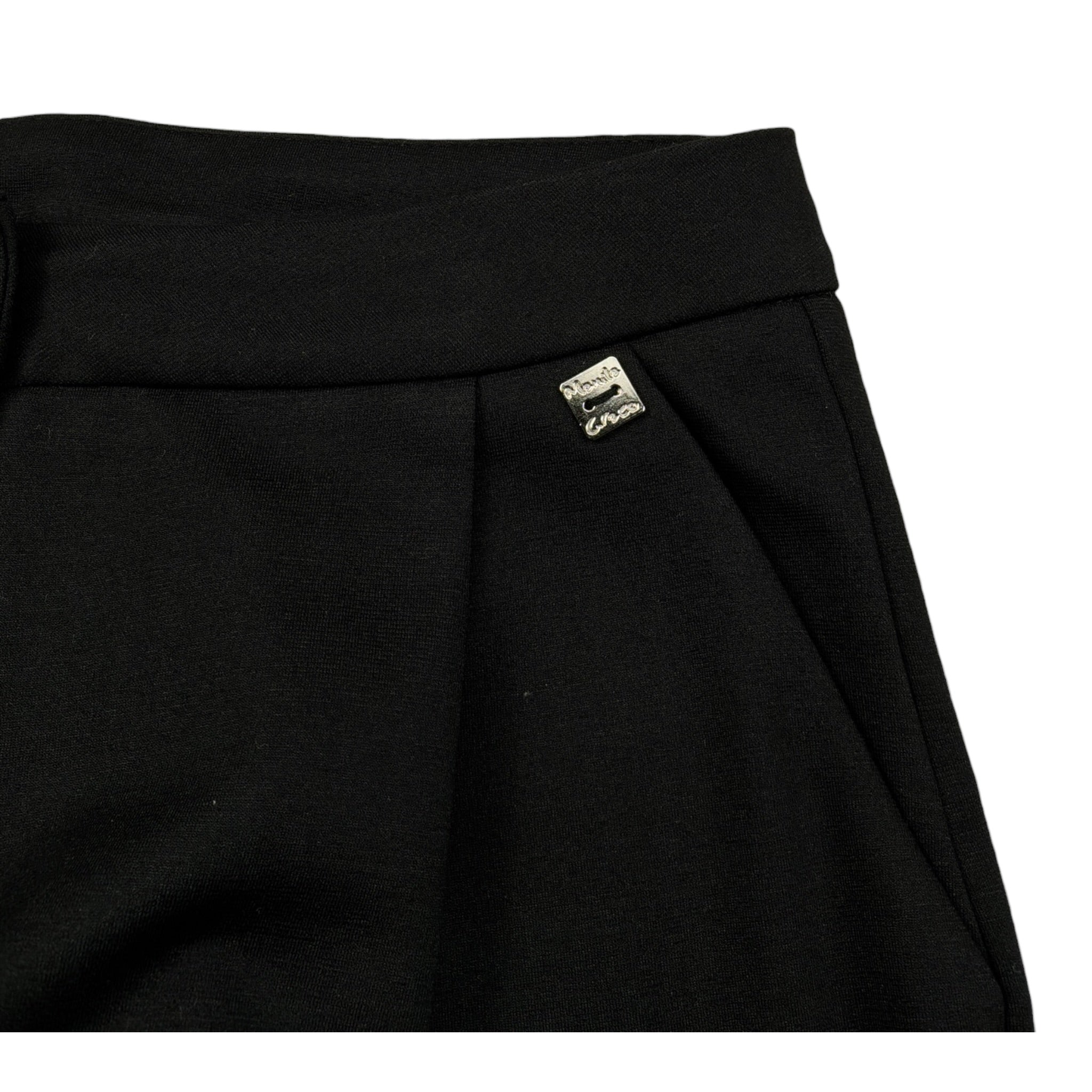 Manila Grace Pantalone tinta unita Modello Palazzo Nero per Bambina M2889W25 NERO MANILA GRACE 