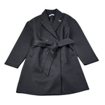 Manila Grace Cappotto tinta unita con Cinturino Nero per Bambina M2891W25 NERO MANILA GRACE 