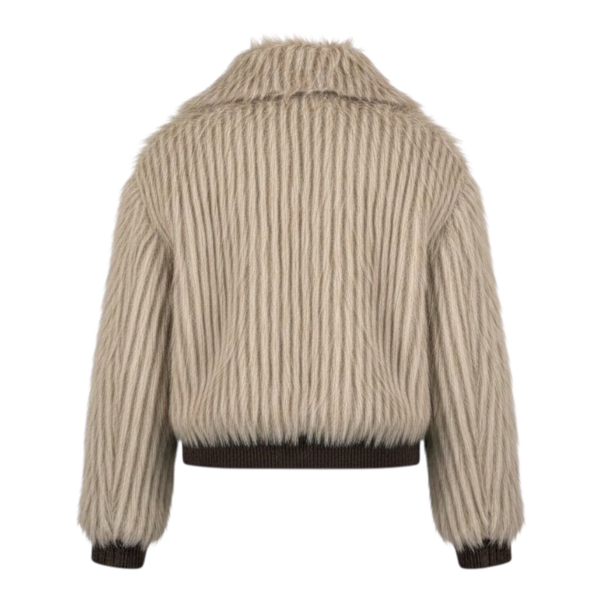 Manila Grace Pelliccia tinta unita con Zip Beige per Bambina M2951W25 BEIGE MANILA GRACE 