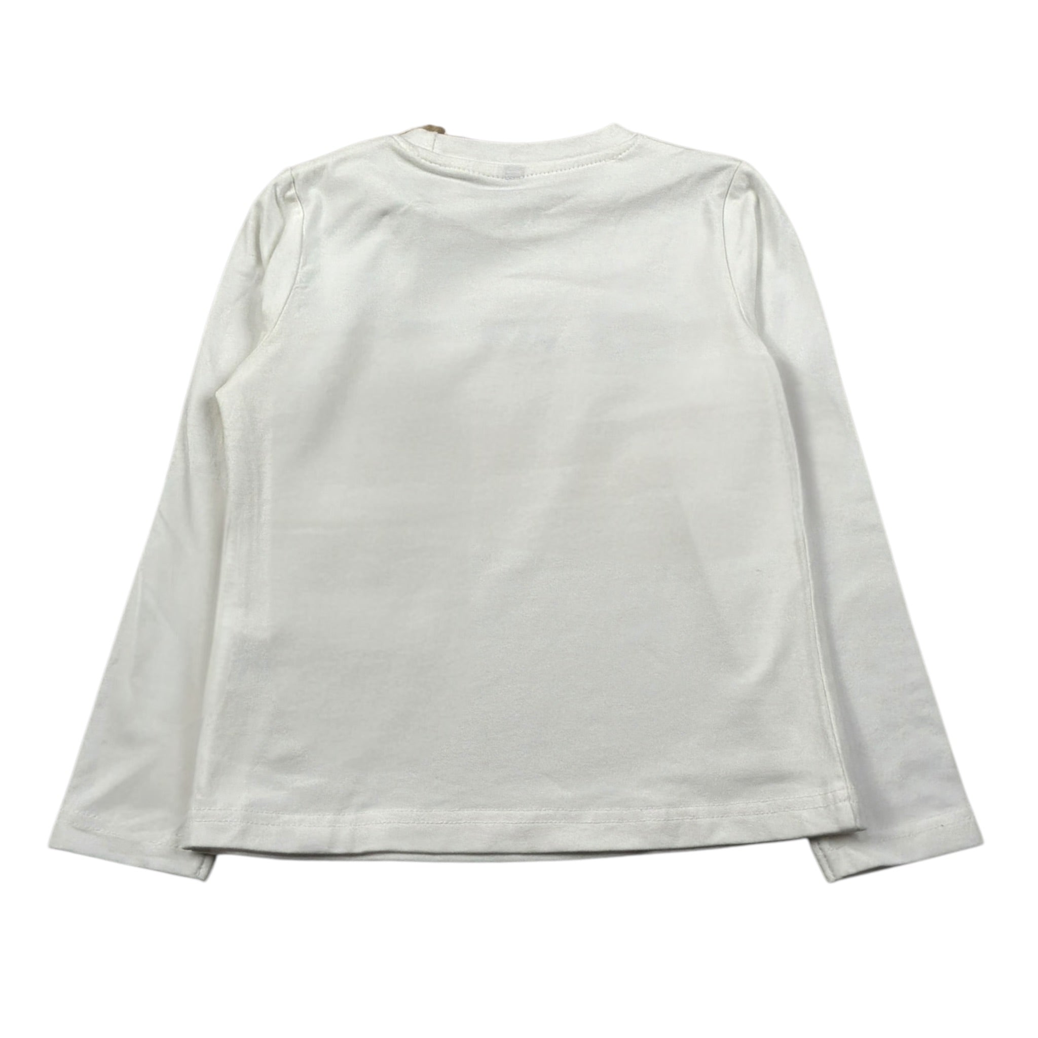Manila Grace Shirt Girocollo tinta unita con Stampe Panna per Bambina MFBF24T242 PANNA MANILA GRACE 