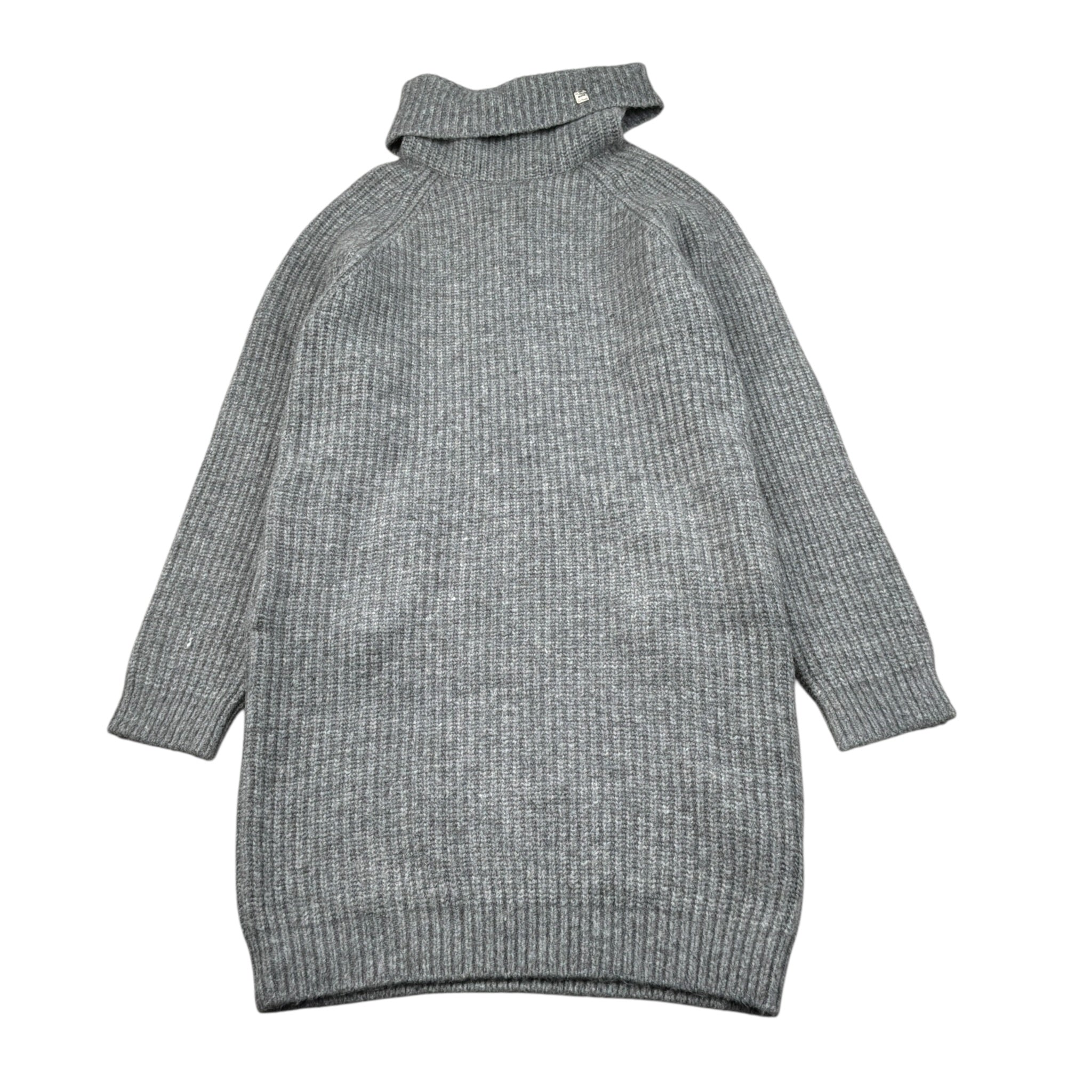 Manila Grace Abito Manica Lunga tinta unita con Collo Grigio per Bambina MFJF24A175 GRIGIO MANILA GRACE 