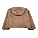 Manila Grace Pelliccia tinta unita con Cappuccio Beige per Bambina MFJF24C059 BEIGE MANILA GRACE 