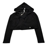 Manila Grace Maglia Ad Incrocio tinta unita con Cappuccio Nero per Bambina MFJF24M136 NERO MANILA GRACE 