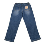 Manila Grace Jeans tinta unita con Elastico In Vita Blu per Bambina MFJF24P050 BLU MANILA GRACE 