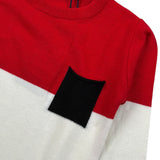 Manuel & Frank Maglia Girocollo Tricolore con Taschino Rosso per Bambino MF4183B ROSSO MANUEL & FRANK 