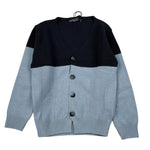 Manuel & Frank Cardigan Bicolore con Bottoni Blu per Bambino MF4185B BLU MANUEL & FRANK 