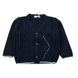 Manuel & Frank Cardigan tinta unita con Ricami Blu per Bambino MF4271IJ BLU MANUEL & FRANK 