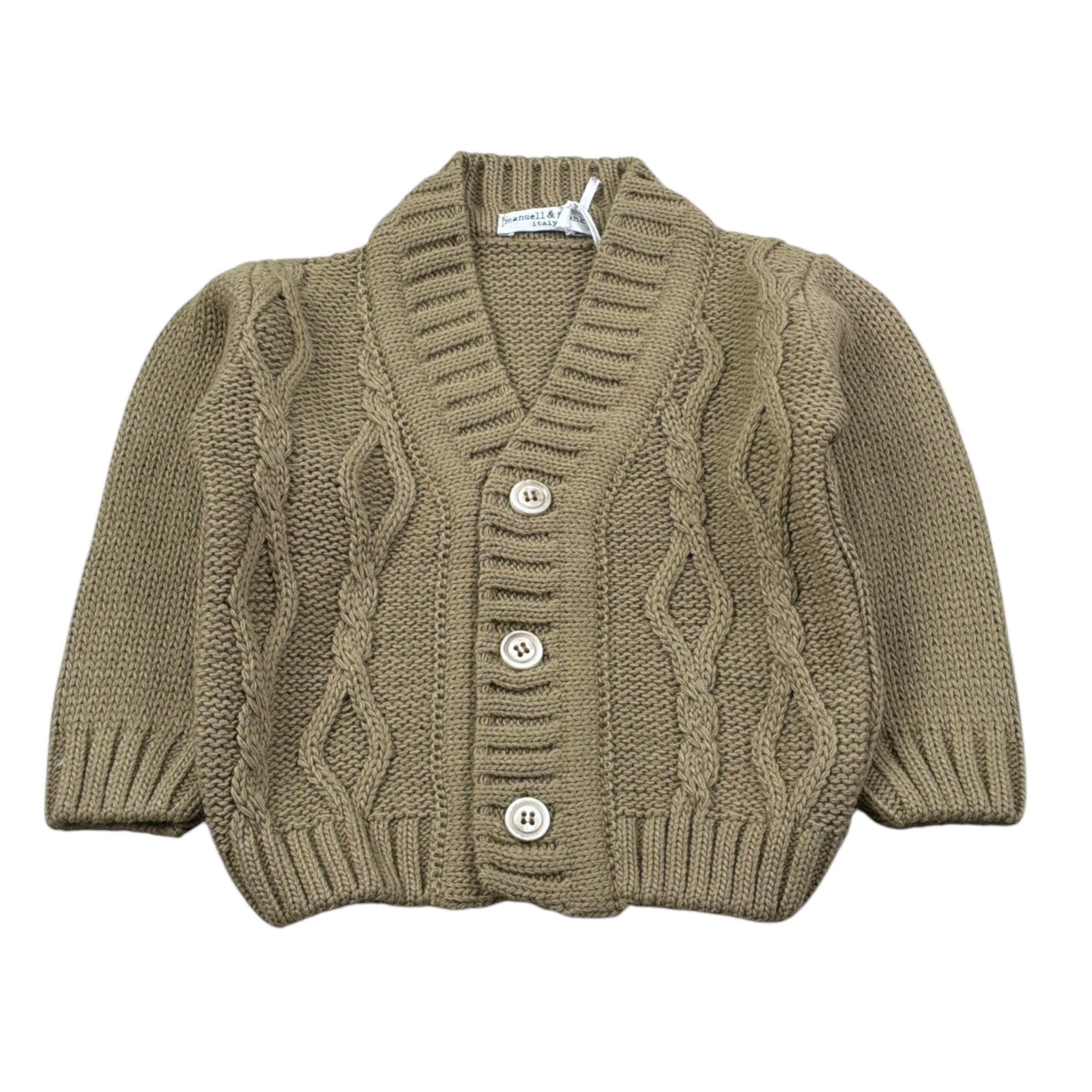 Manuel & Frank Cardigan Tint Unita con Bottoni Beige per Neonato MF4338I BEIGE MANUEL & FRANK 