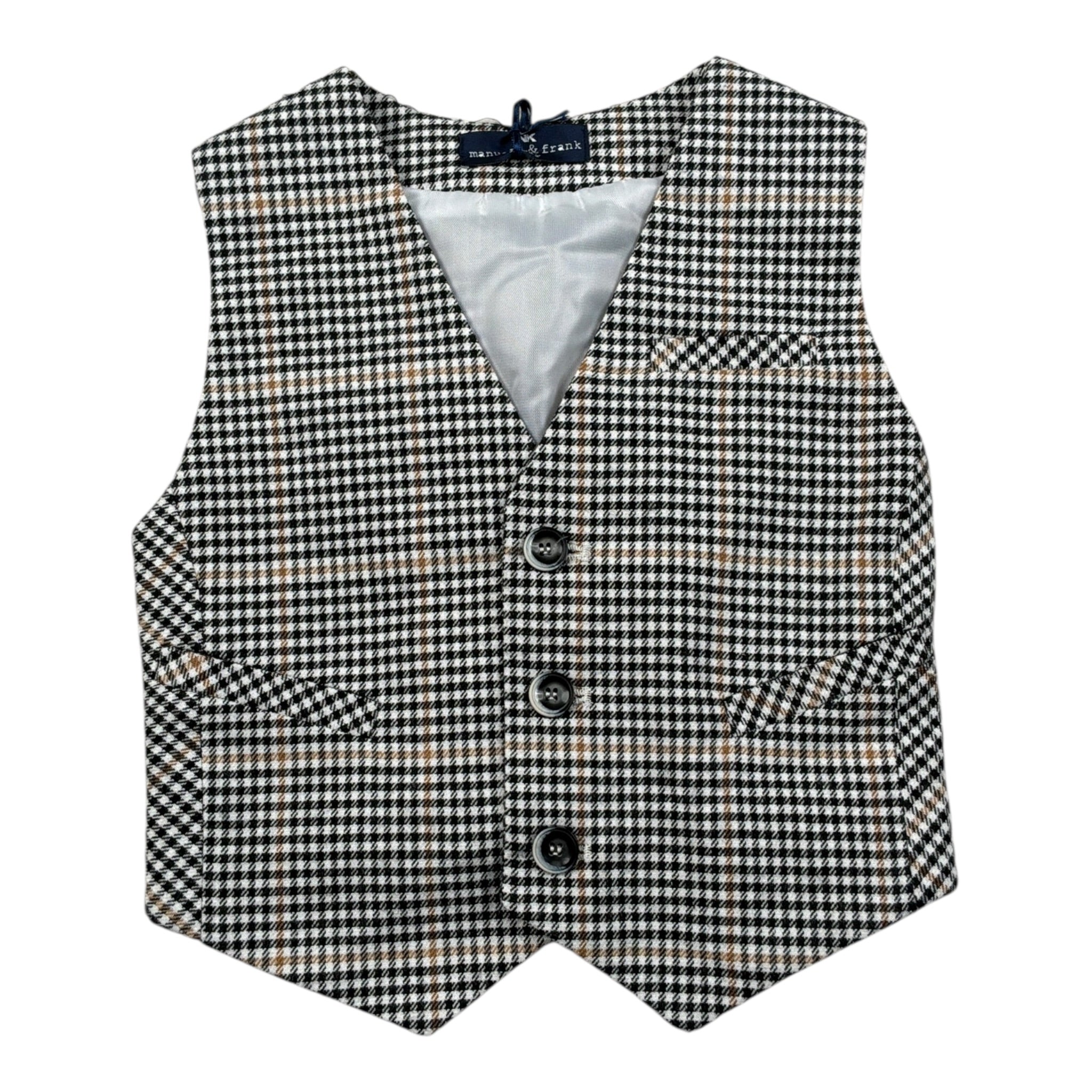 Manuel & Frank Gilet Bicolore con Fantasia Bianco per Bambino MF5217N BIANCO MANUEL & FRANK 