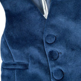 Manuel & Frank Gilet tinta unita In Velluto Blu per Neonato MF5228I BLU MANUEL & FRANK 