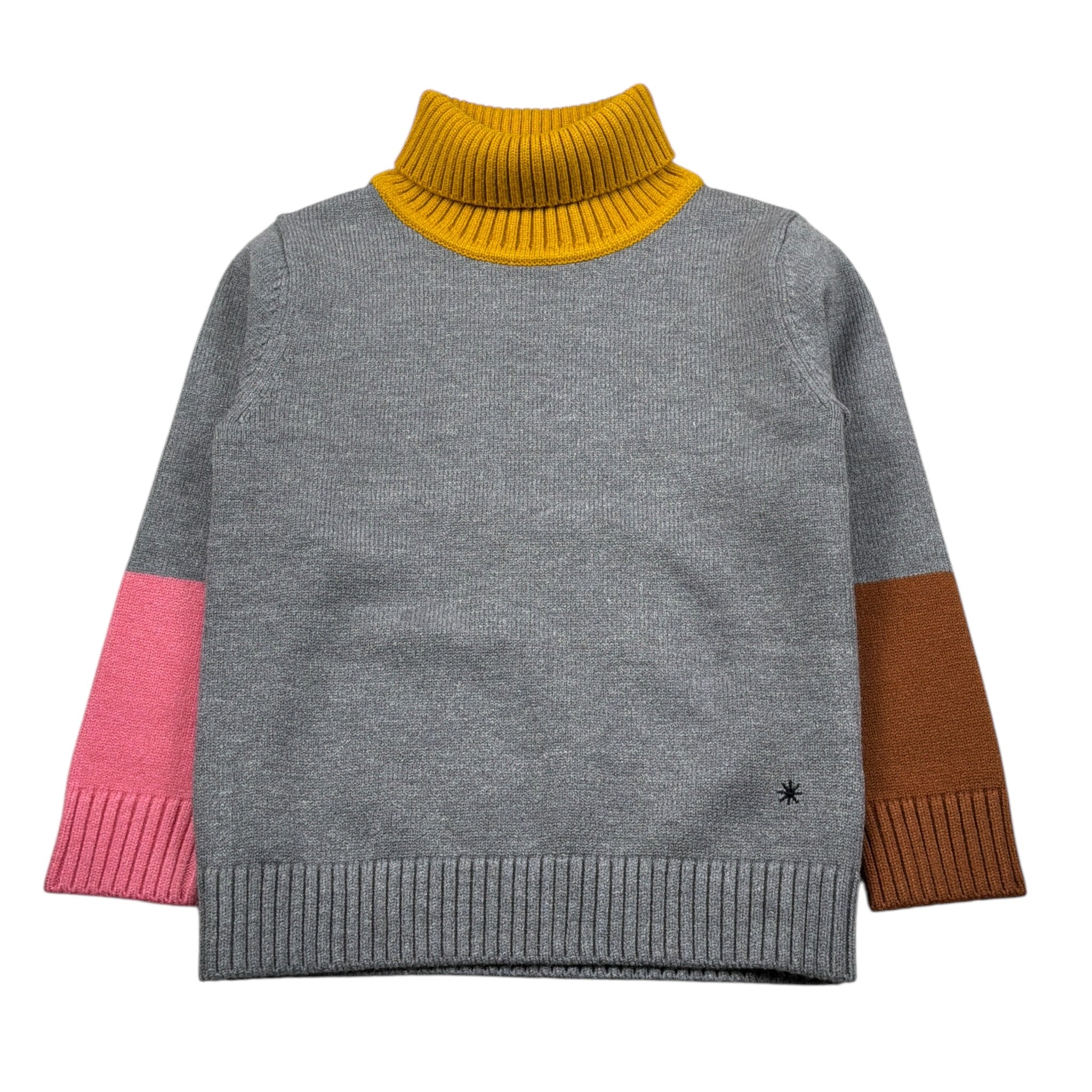 Manuel Ritz Maglia Collo Alto tinta unita con Maniche In Contrasto Grigio per Bambino MR2725 GRIGIO MANUEL RITZ 