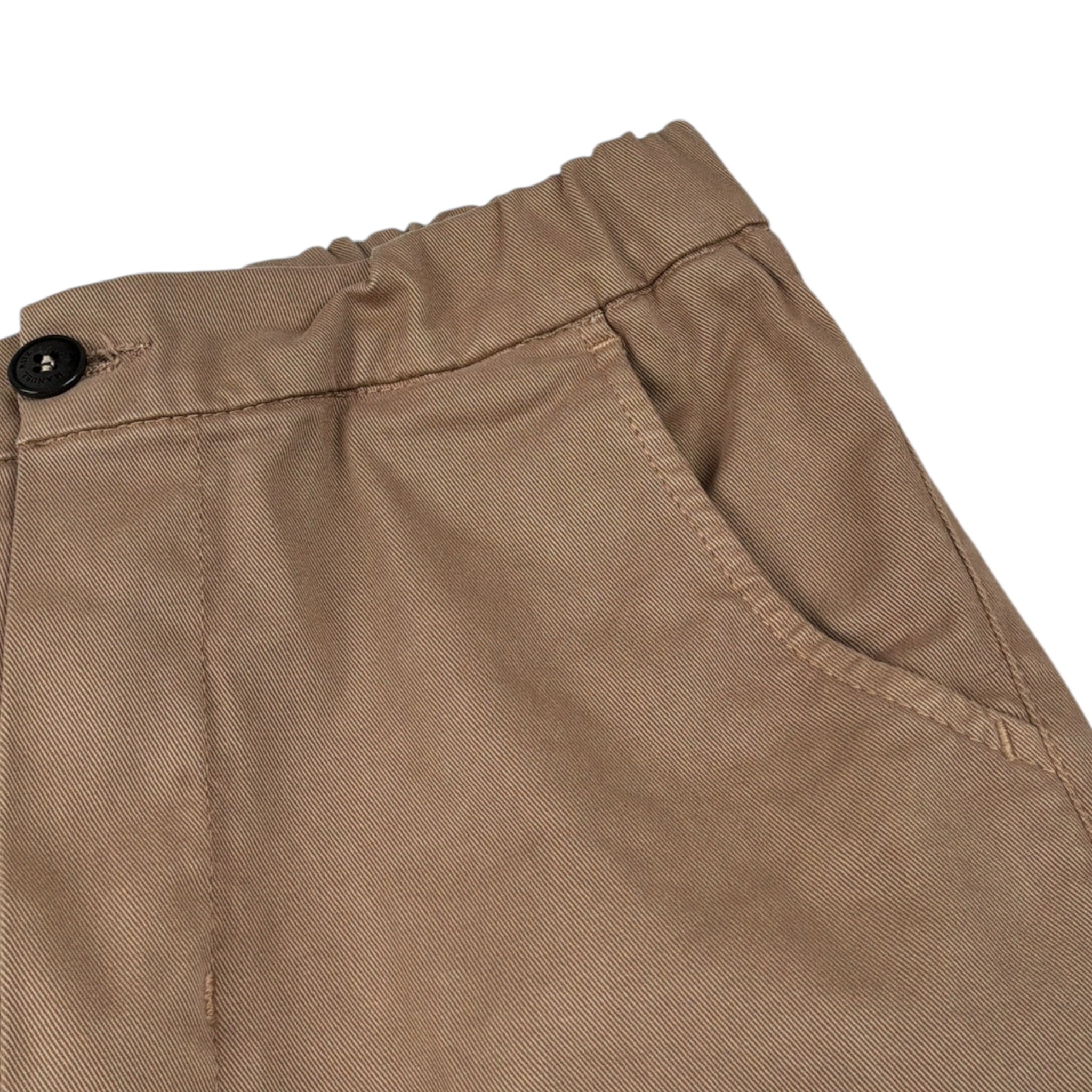 Manuel Ritz Pantalone tinta unita con Elastico In Vita Marrone per Bambino MR2757 MARRONE MANUEL RITZ 