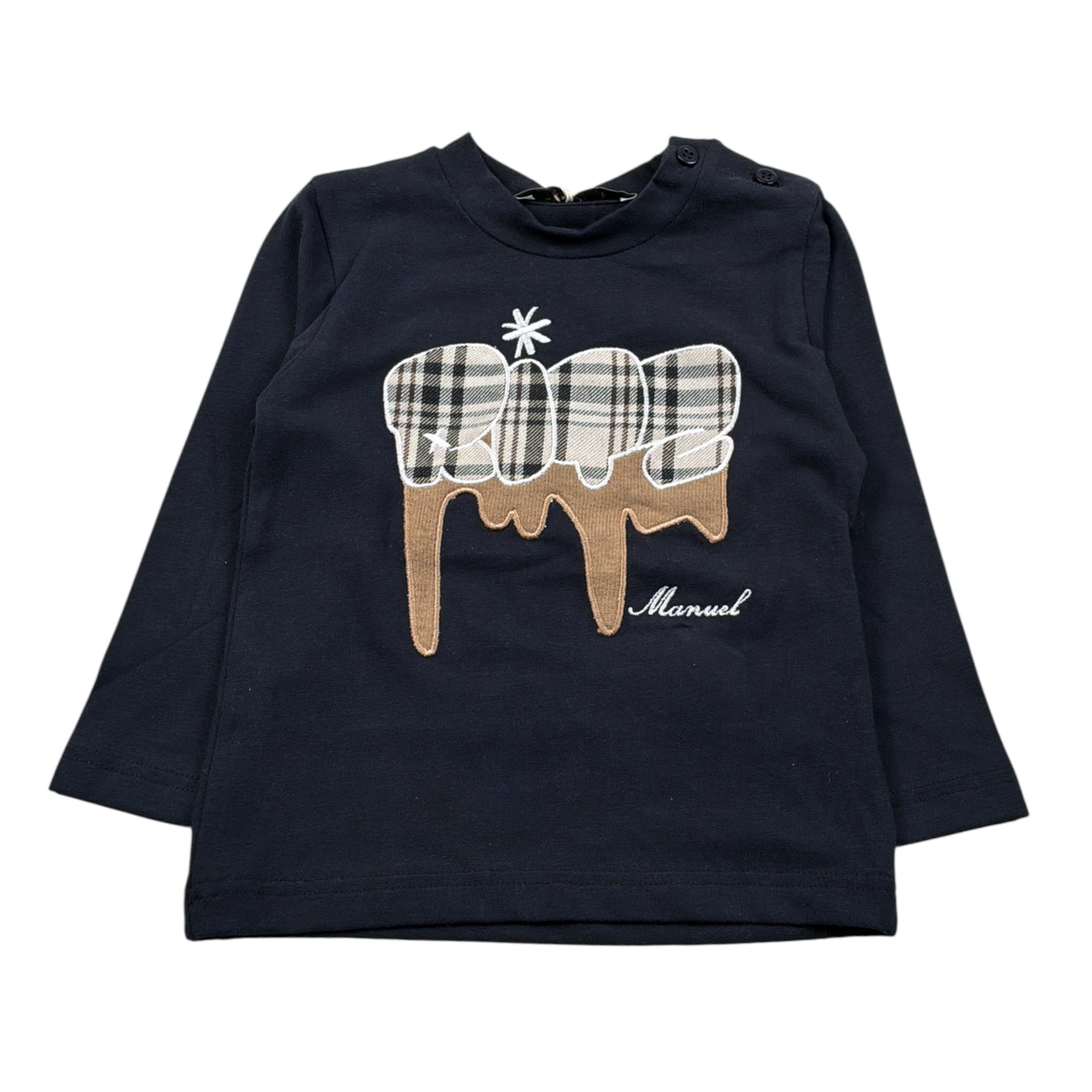 Manuel Ritz Shirt Girocollo tinta unita con Stampa Blu per Neonato MR2802 BLU MANUEL RITZ 