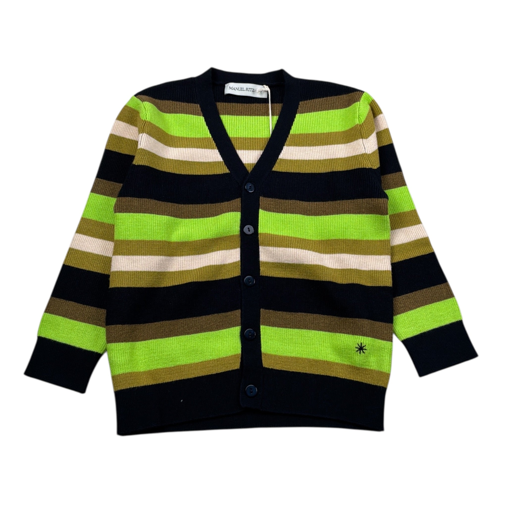 Manuel Ritz Cardigan Multicolor con Fantasia A Righe Multicolor per Bambino MR3148 MULTICOLOR MANUEL RITZ 