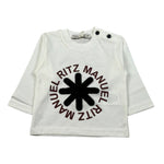 Manuel Ritz Shirt Girocollo tinta unita con Logo Panna per Bambino MR3176X PANNA MANUEL RITZ 