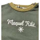 Manuel Ritz Felpa Chiusa Girocollo tinta unita con Logo Verde per Bambino MR3228J VERDE MANUEL RITZ 