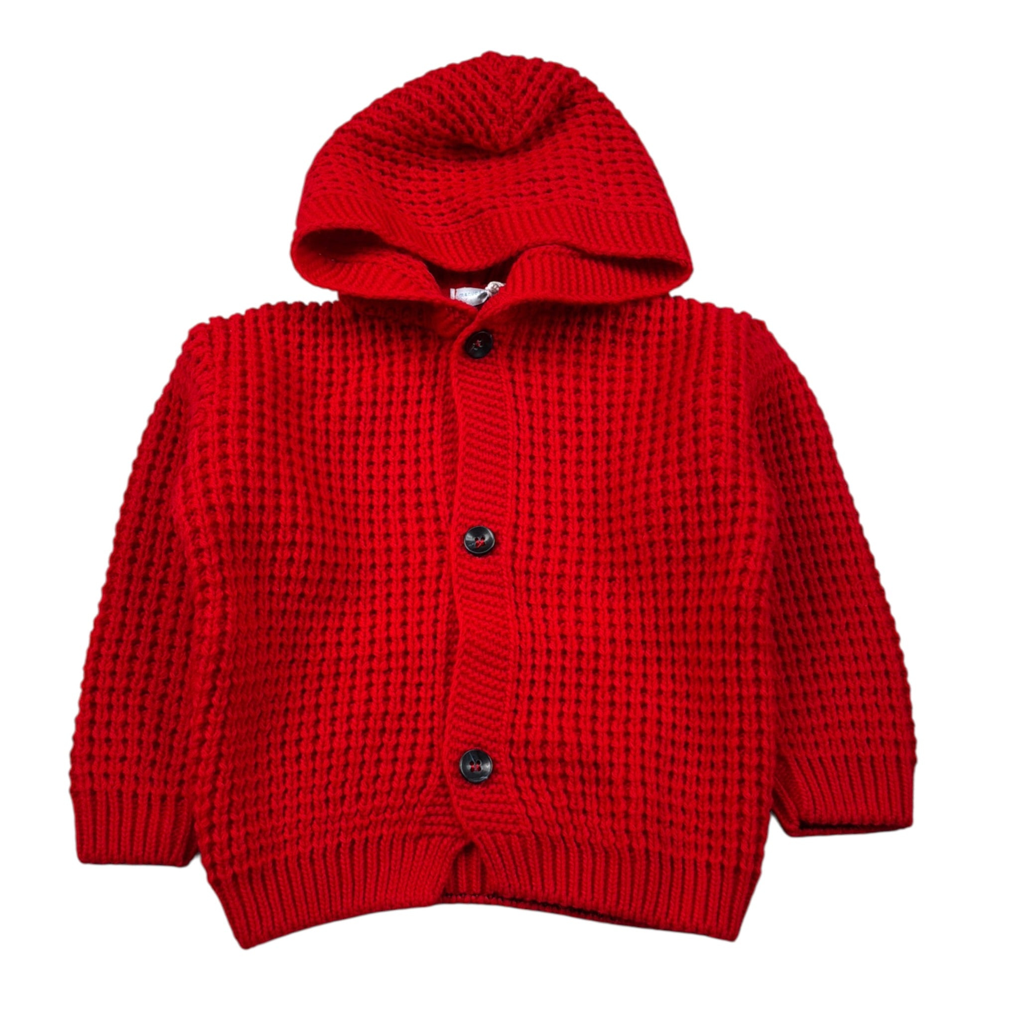 Manuell & Frank Cardigan tinta unita con Cappuccio Rosso per Neonato MF4165I ROSSO MANUELL & FRANK 