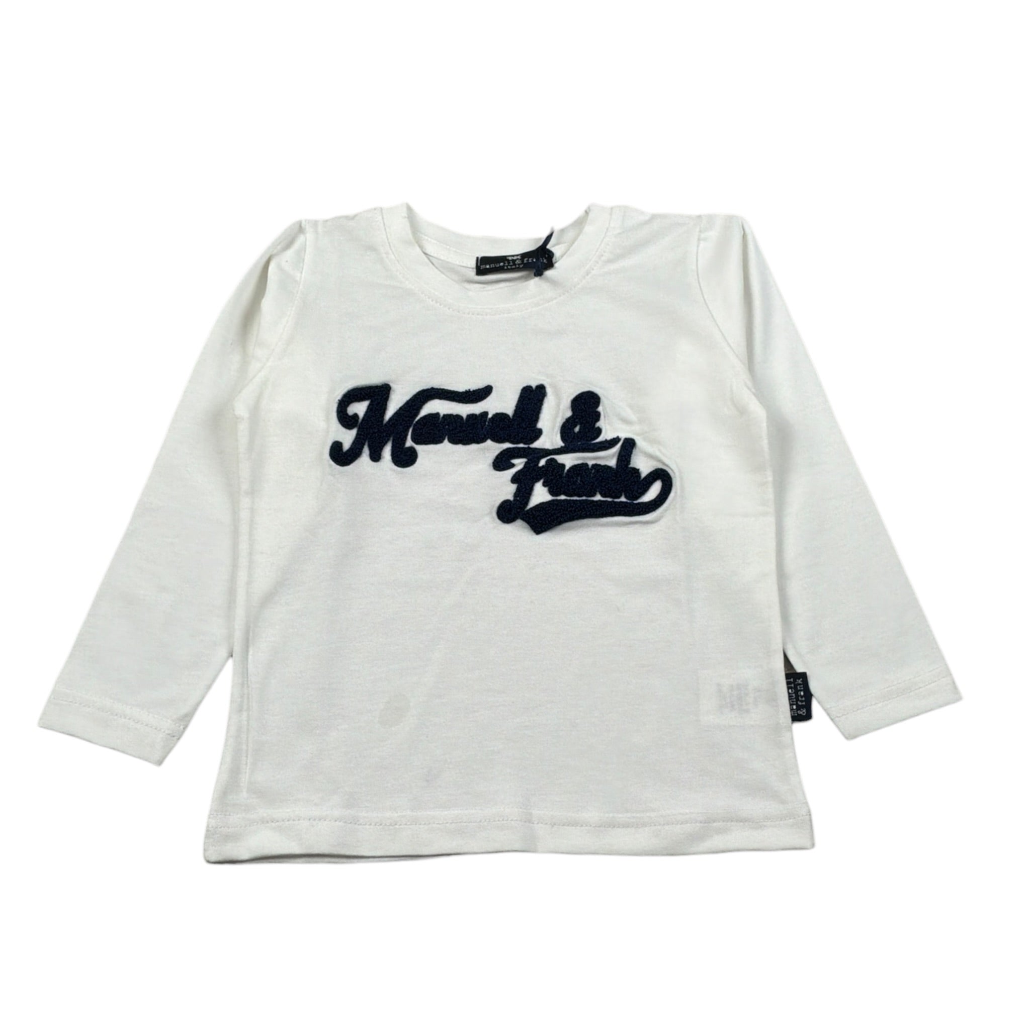 Manuell & Frank Shirt Girocollo tinta unita con Stampa Bianco per Bambino MF7306N BIANCO MANUELL & FRANK 