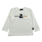 Manuell & Frank Shirt Girocollo tinta unita con Ricami Bianco per Bambino MF7308N BIANCO MANUELL & FRANK 