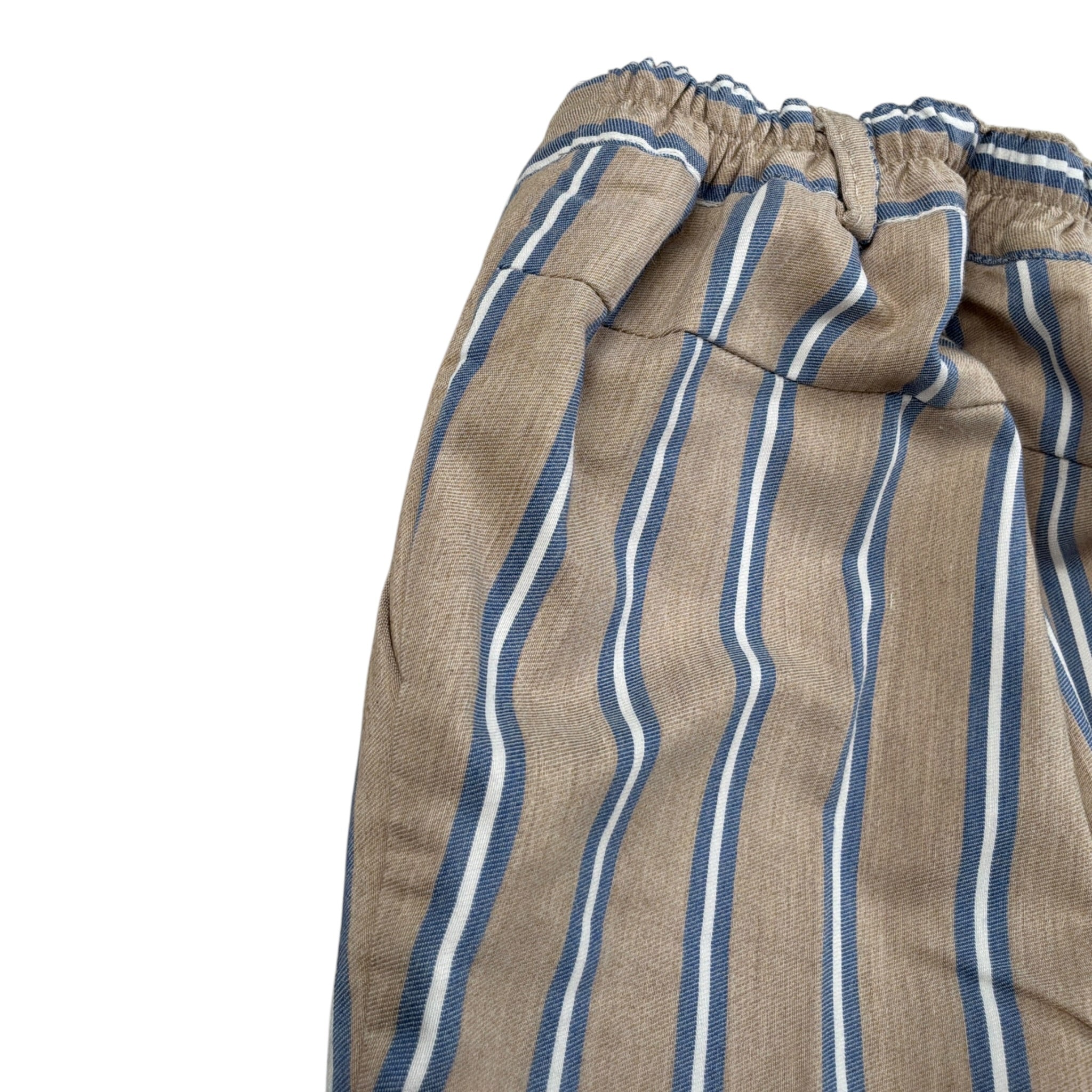 Manuell & Frank Pantalone con Elastico In Vita Fantasia A Righe Beige per Neonato PNTMNFRR BEIGE MANUELL & FRANK 