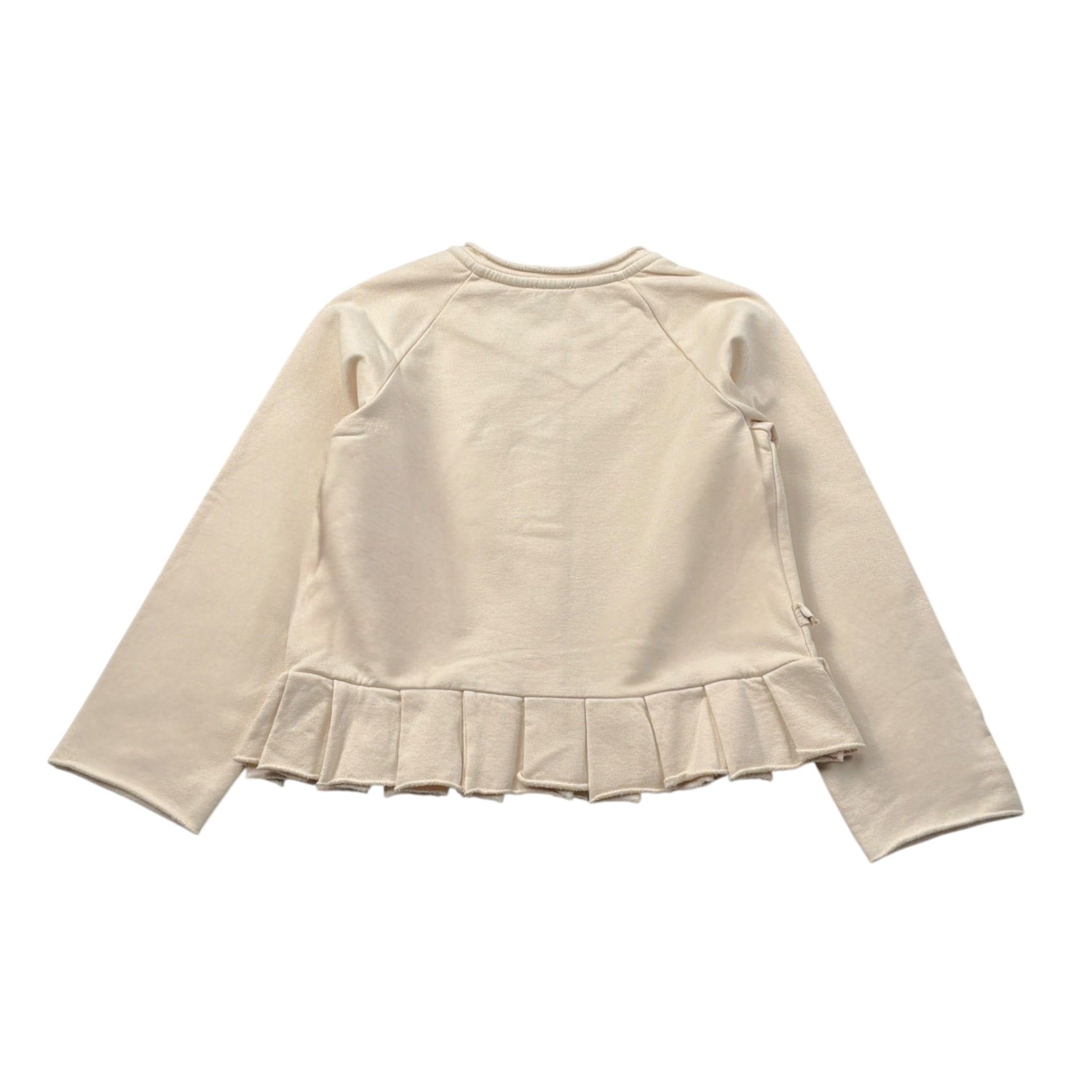 Mapero' Cardigan tinta unita con Rouches Beige per Bambina M32310 BEIGE MAPERO' 