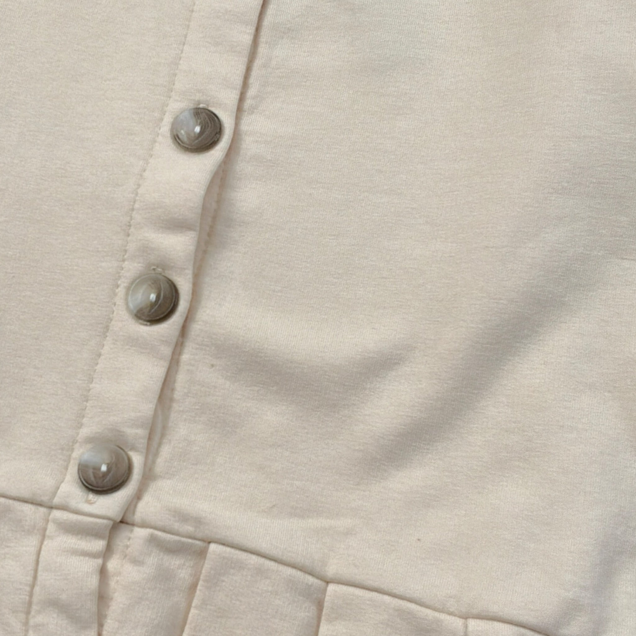 Mapero' Cardigan tinta unita con Rouches Beige per Bambina M32310 BEIGE MAPERO' 