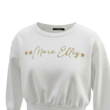 Marc Ellis Felpa tinta unita con Logo Bianco per Bambina JMJST00239 BIANCO MARC ELLIS 