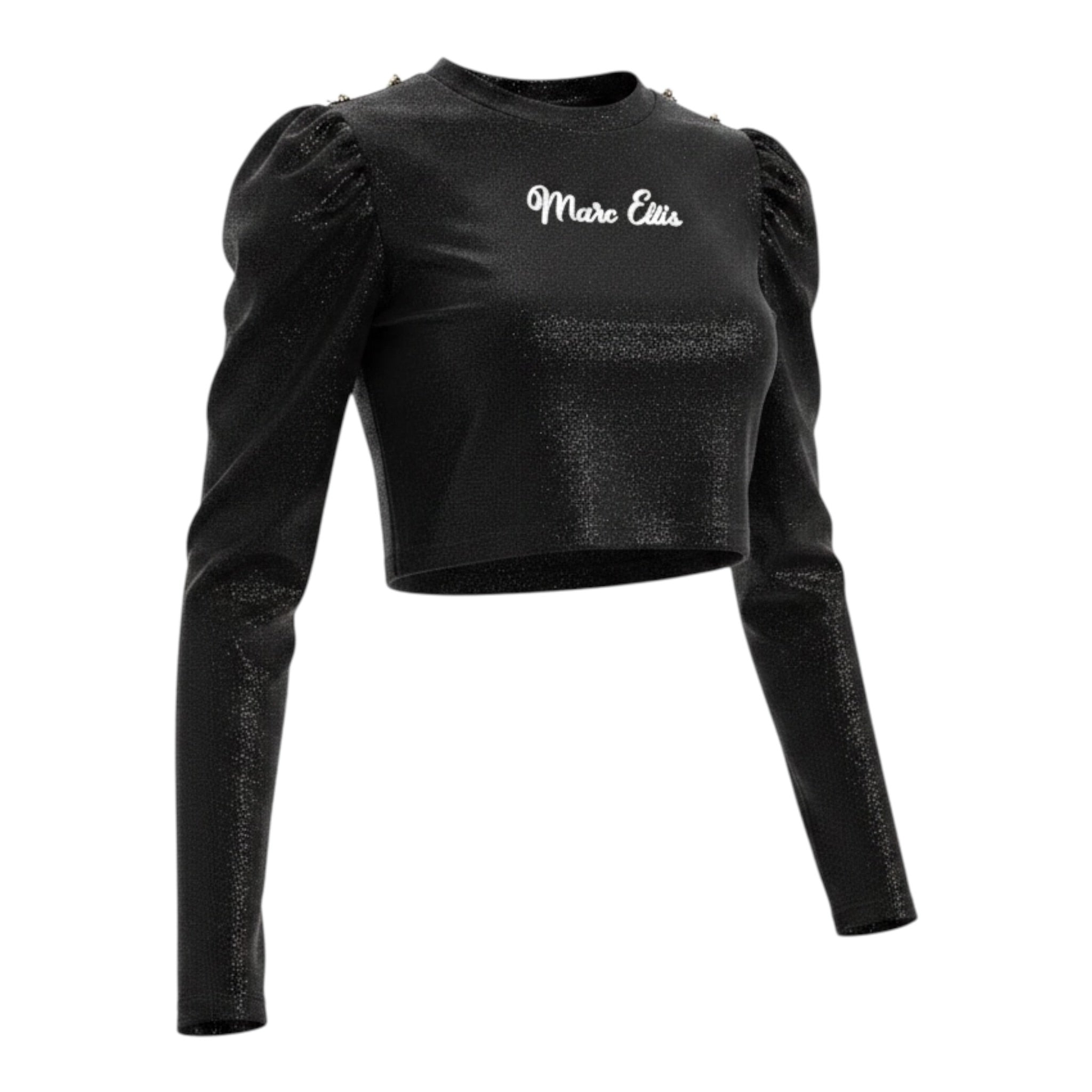 Marc Ellis Maglia tinta unita con Stampa In Velluto Nero per Bambina JMJTS00103 NERO MARC ELLIS 