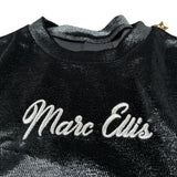 Marc Ellis Maglia tinta unita con Stampa In Velluto Nero per Bambina JMJTS00103 NERO MARC ELLIS 