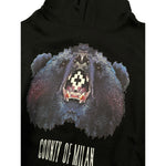 Marcelo Burlon Felpa Chiusa con Cappuccio tinta unita con Logo Nero per Bambino F5CMJBHS077 NERO MARCELO BURLON 