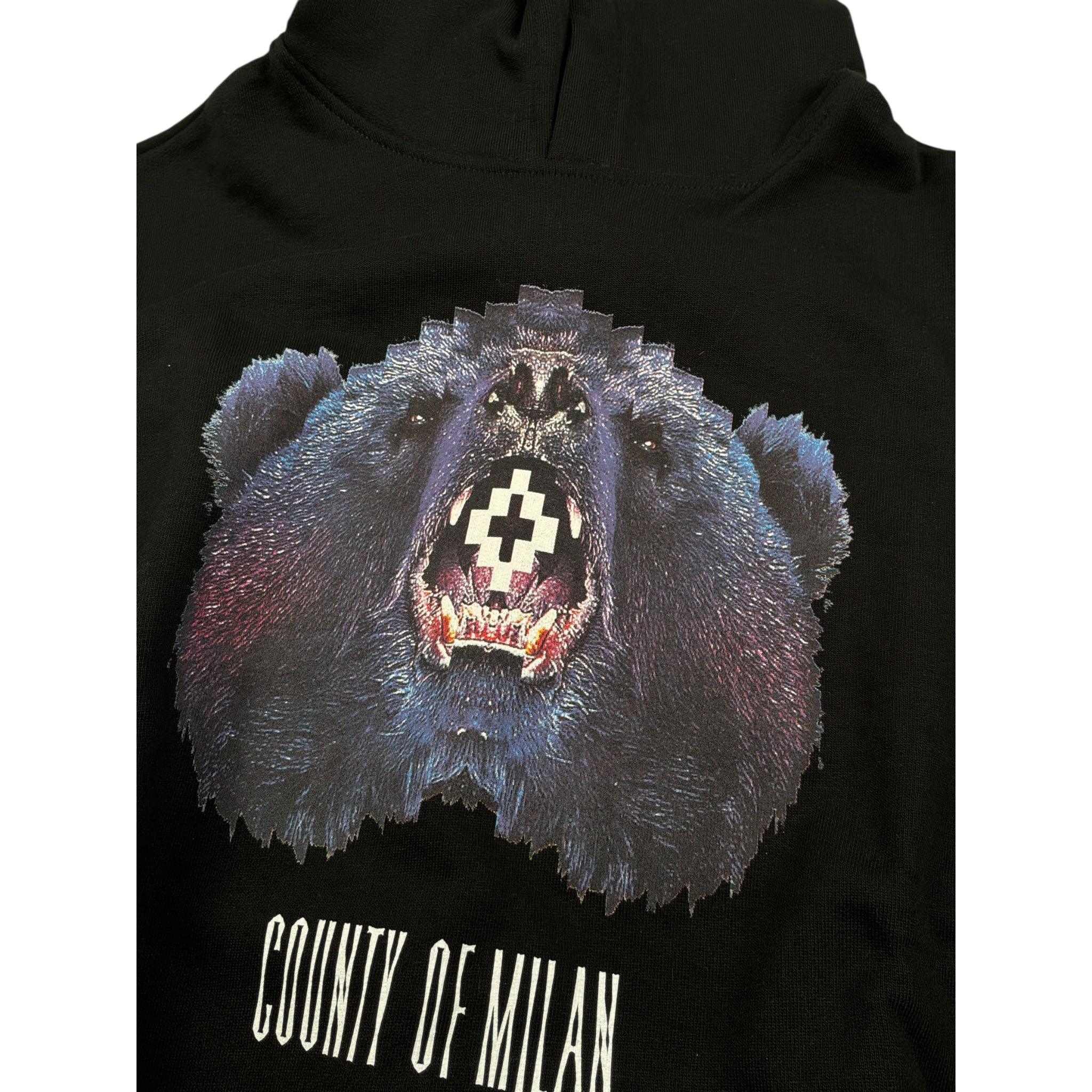 Marcelo Burlon Felpa Chiusa con Cappuccio tinta unita con Logo Nero per Bambino F5CMJBHS077 NERO MARCELO BURLON 