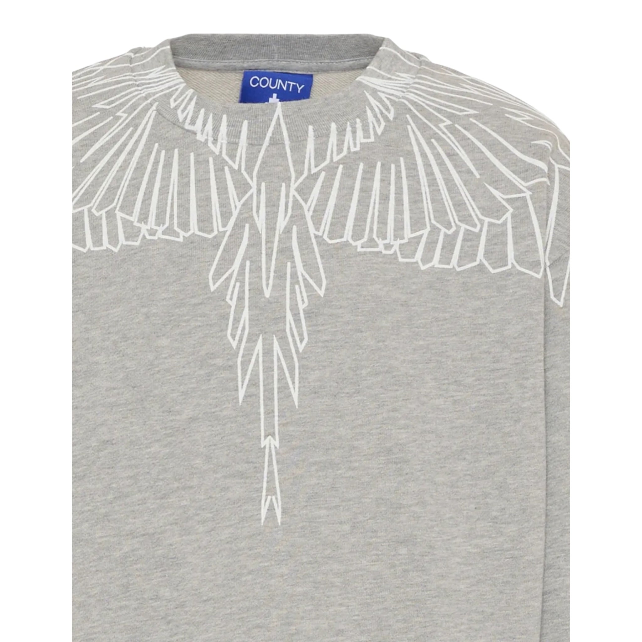 Marcelo Burlon Felpa Chiusa Girocollo tinta unita Grigio per Bambino F5CMJBSW071 GRIGIO MARCELO BURLON 