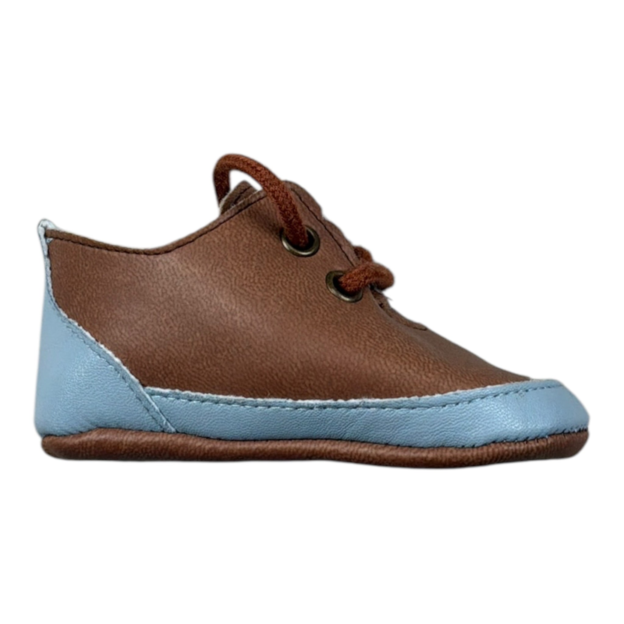 Marlu' Scarpine Bicolore con Lacci Marrone per Neonato ER416SC MARRONE MARLU' 