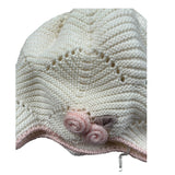 Marlu' Cappello tinta unita con Ricami Panna per Neonata IB1471 PANNA MARLU' 