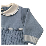 Marlu' Tutiuna Manica Lunga tinta unita con Ricami Azzurro per Neonato IB6310 AZZURRO MARLU' 