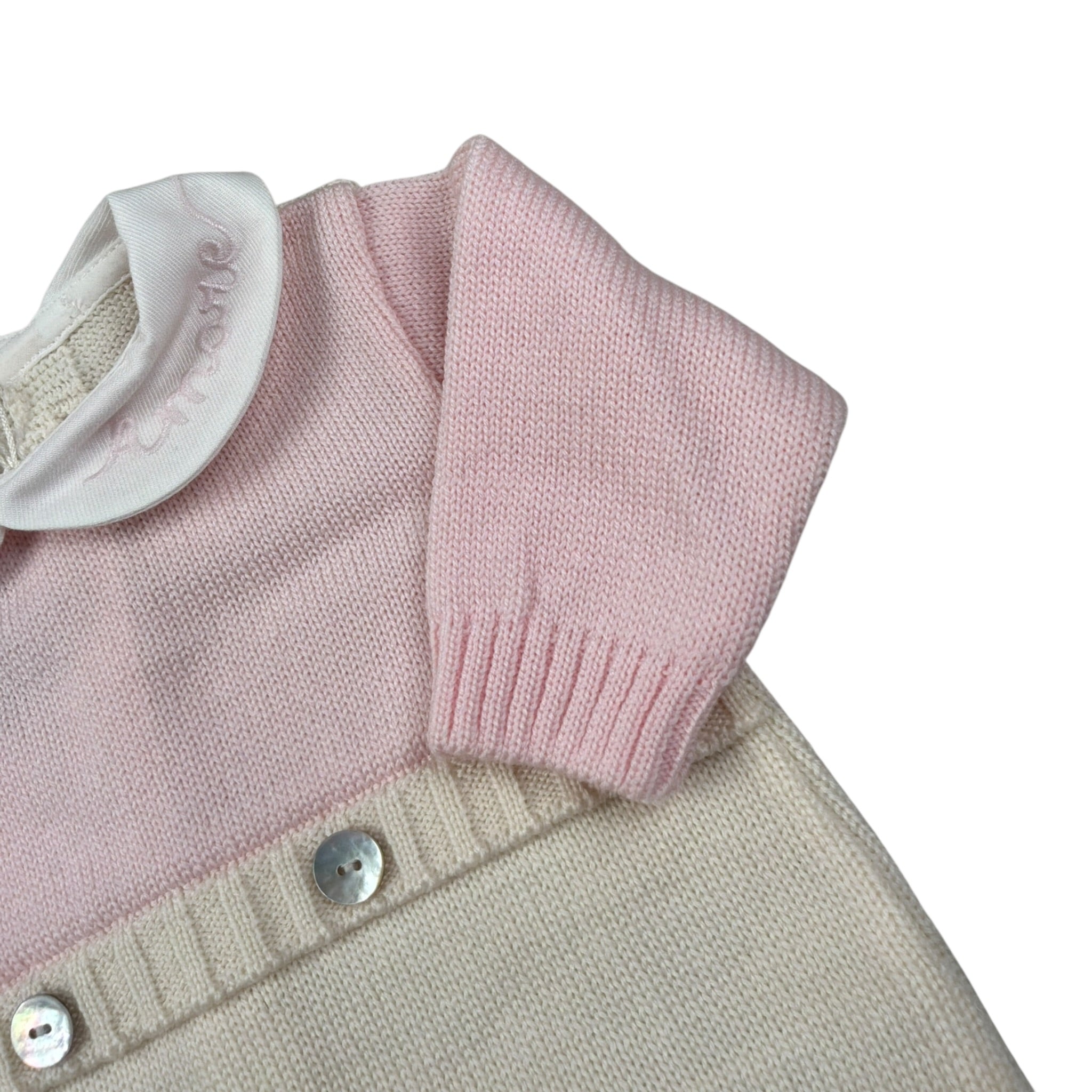 Marlu' Tutina Manica Lunga Bicolore Bianco/Rosa per Neonata IB6510X BIANCO/ROSA MARLU' 