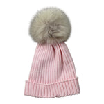 Marlu' Cappello tinta unita con Ricamo Rosa per Neonata IB65711 ROSA MARLU' 