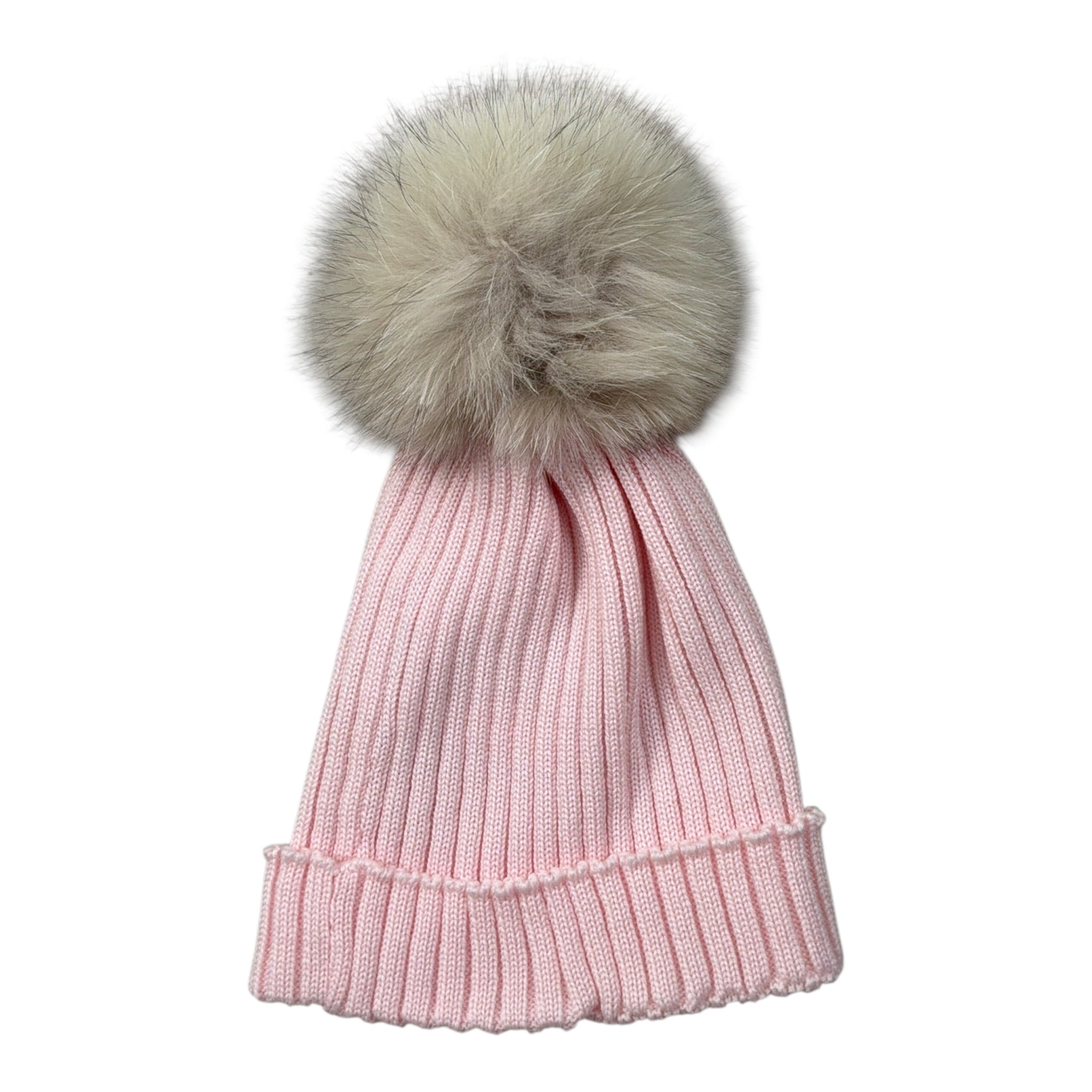 Marlu' Cappello tinta unita con Ricamo Rosa per Neonata IB65711 ROSA MARLU' 