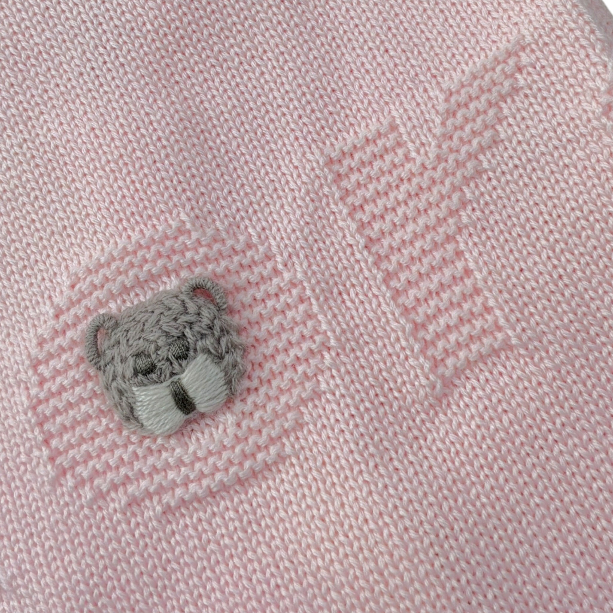 Marlu' Coperta tinta unita con Applicazioni Rosa per Neonata IB6580 ROSA MARLU' 