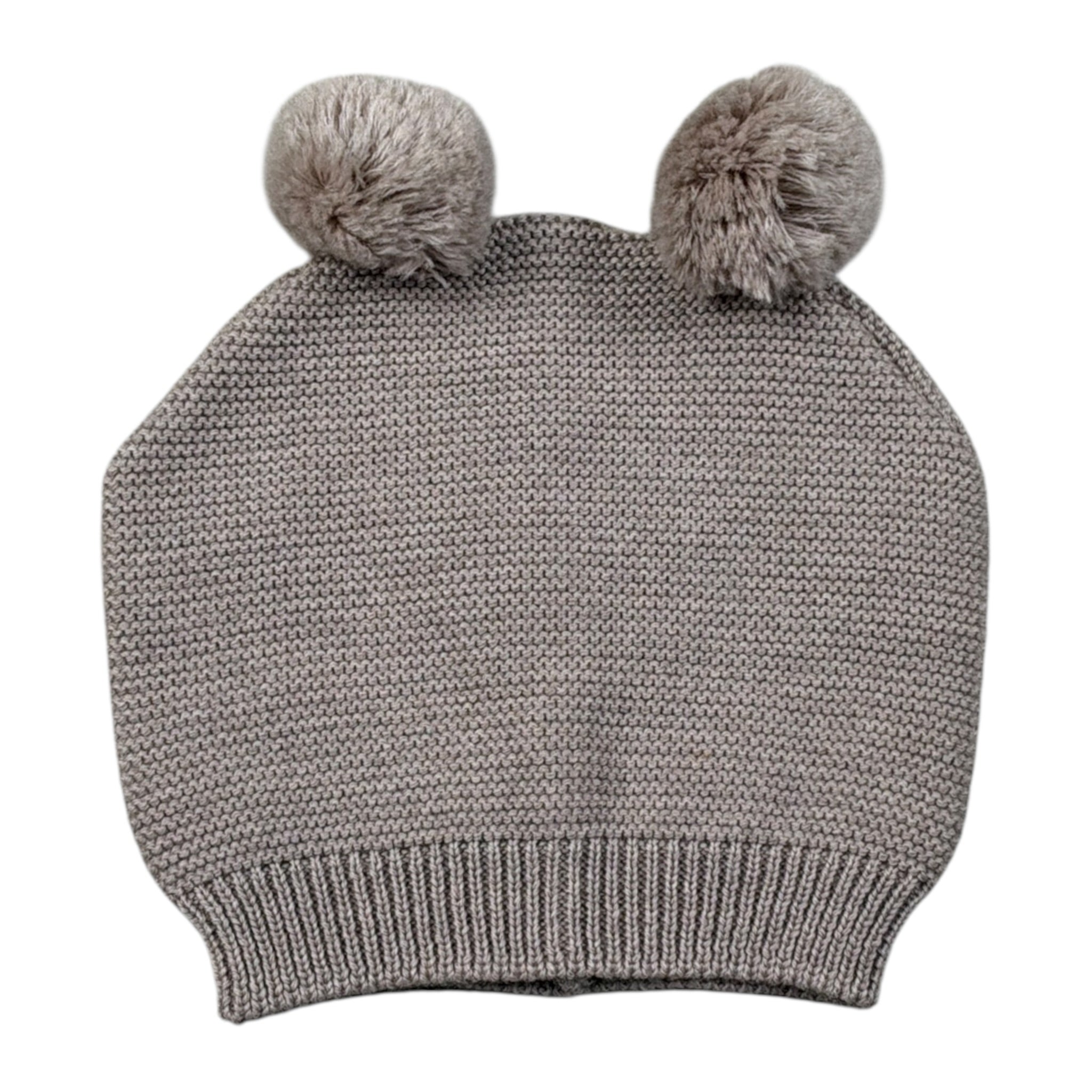 Marlu' Cappello tinta unita con Pon Pon Fango per Neonato ICMPC FANGO MARLU' 