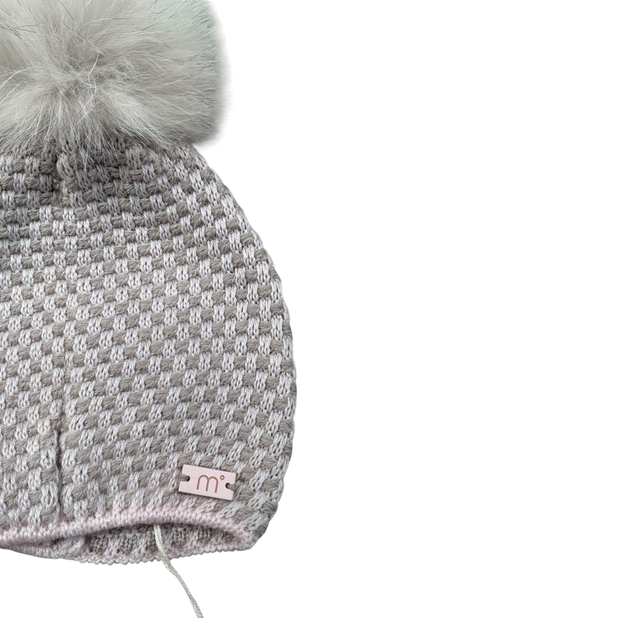 Marlu' Cappello tinta unita con Pon Pon Rosa per Neonata IF1971 ROSA MARLU' 