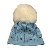 Marlu' Cappello tinta unita con Pon Pon Azzurro per Neonato IG5271 AZZURRO MARLU' 
