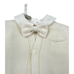 Marlu' Completo 4 Pezzi Cardigan-Camicia-Bermuda-Papillon Panna per Neonato IM20260 PANNA MARLU' 