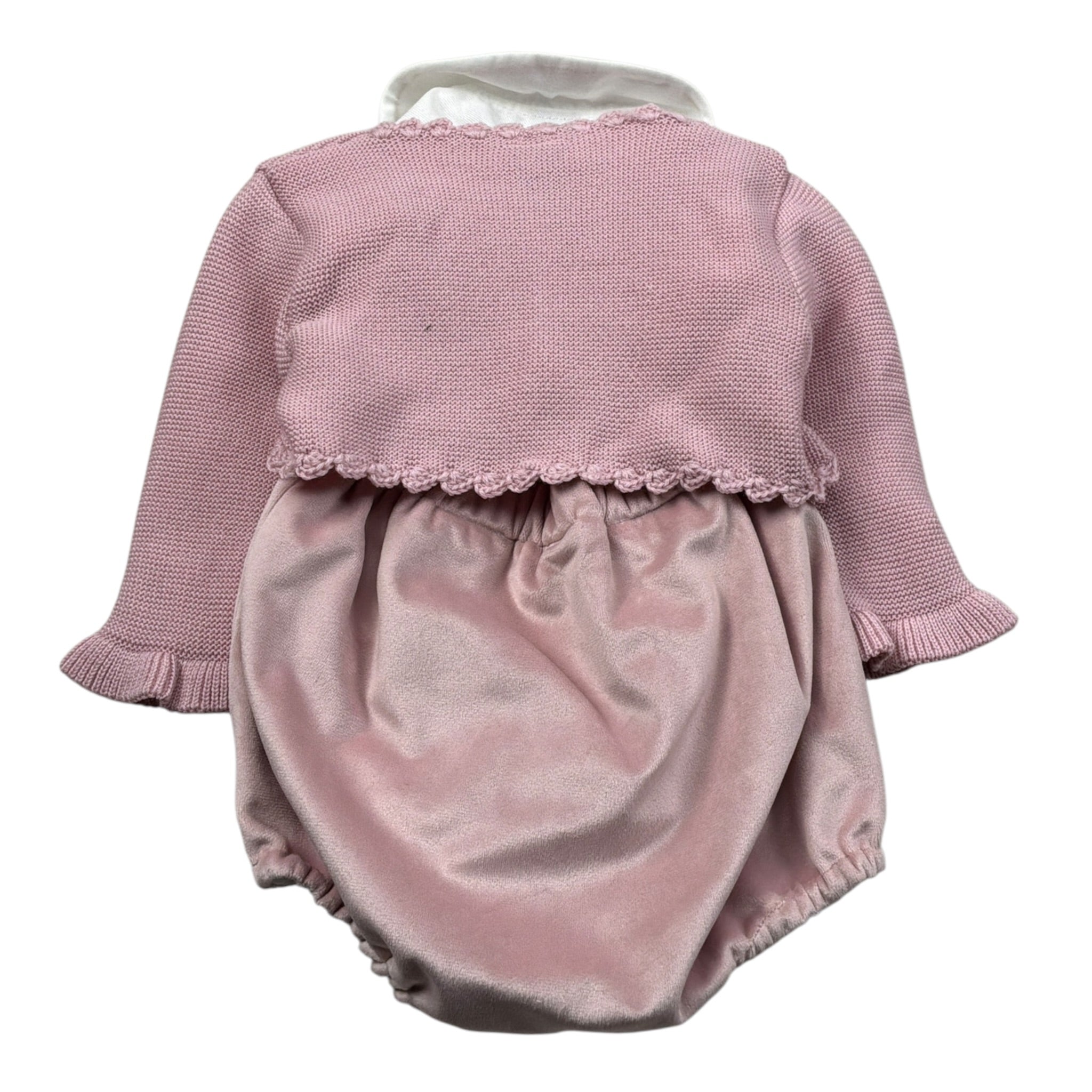 Marlu' Completo 3 Pezzi Pagliaccetto-Camicia-Cardigan Rosa per Neonata IN1960 ROSA MARLU' 