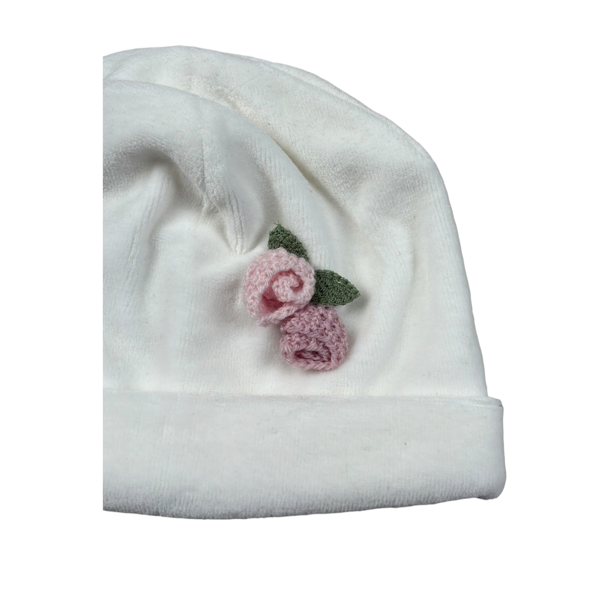 Marlu' Cappello tinta unita In Cinghia Panna per Neonata IN2773 PANNA MARLU' 