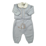 Marlu' Completo 3Pz Body-Salopette-Cardigan Azzurro per Neonato IN5331 AZZURRO MARLU' 