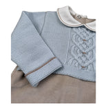 Marlu' Tutina Manica Lunga Bicolore Beige/Azzurro per Neonato IN5814 BEIGE/AZZURRO MARLU' 