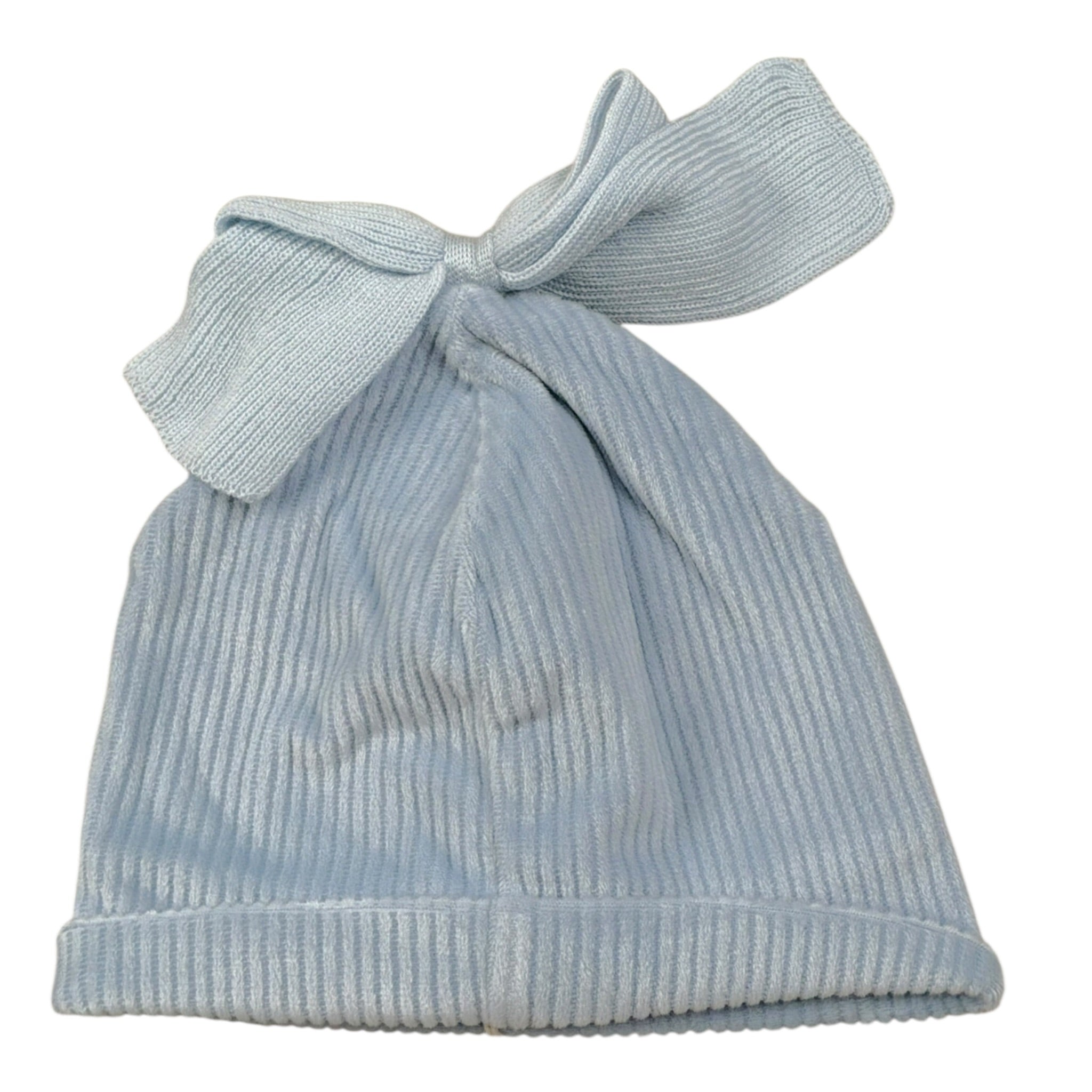 Marlu' Cappello tinta unita con Fiocco Azzurro per Neonata IN5973 AZZURRO MARLU' 